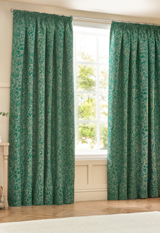Grantley Pencil Pleat, Emerald - Ready Made Curtains